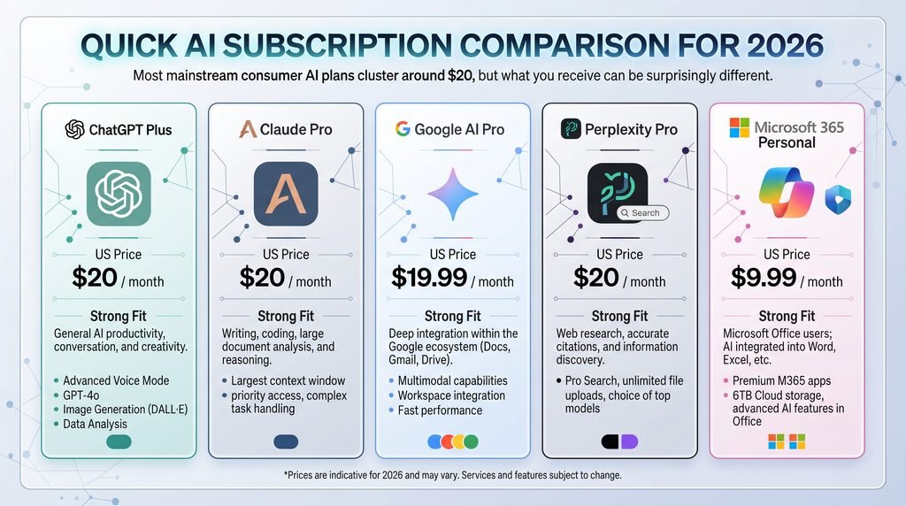 Best AI Subscriptions in 2026